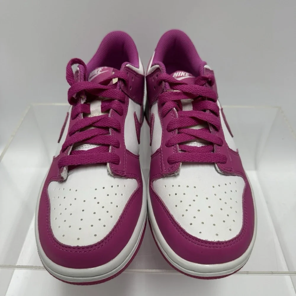 Brand New Nike Dunk Low BG FJ0704-100 White Fuchsia Size 5.5Y / Women's Size 7